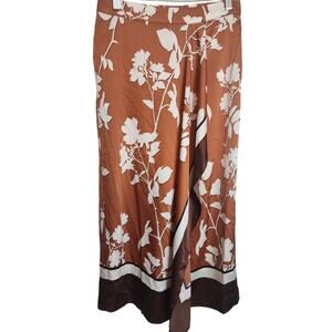 Rachel Zoe Camel Floral Wrap Skirt, NWT, Small